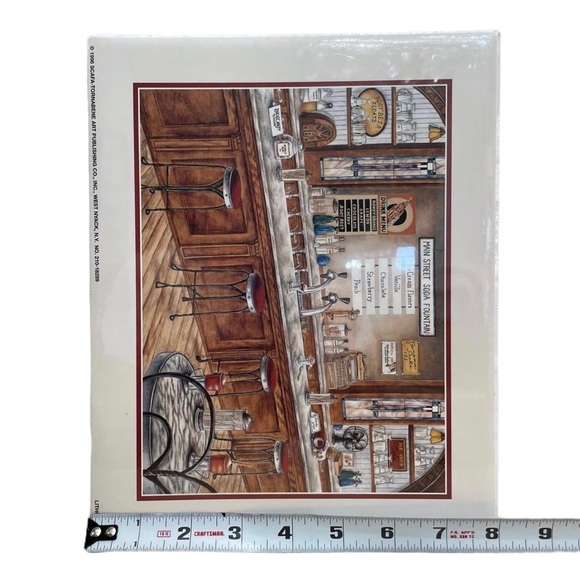 1996 Unopened Vintage SCAFA-TORNABENE ART Print of Main Street Ice Cream Shop - Picture 9 of 11